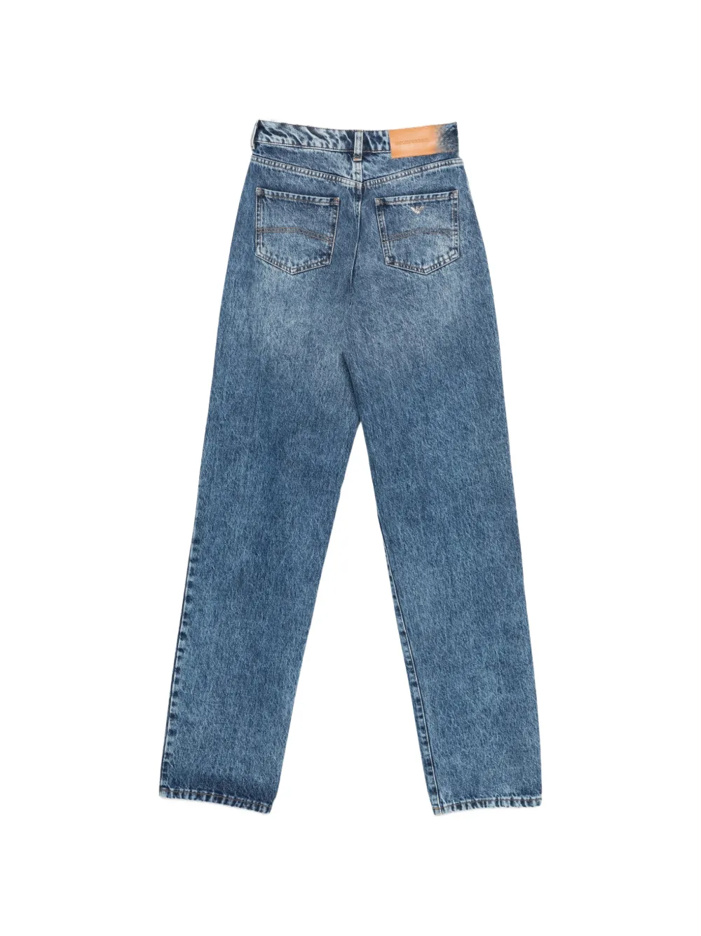Emporio Armani Straight jeans met acid wassing Blauw