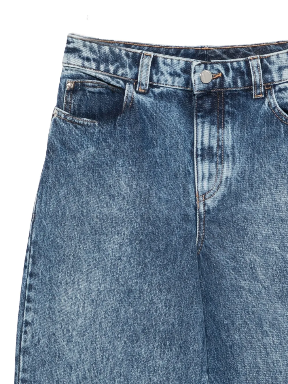 Emporio Armani Straight jeans met acid wassing Blauw