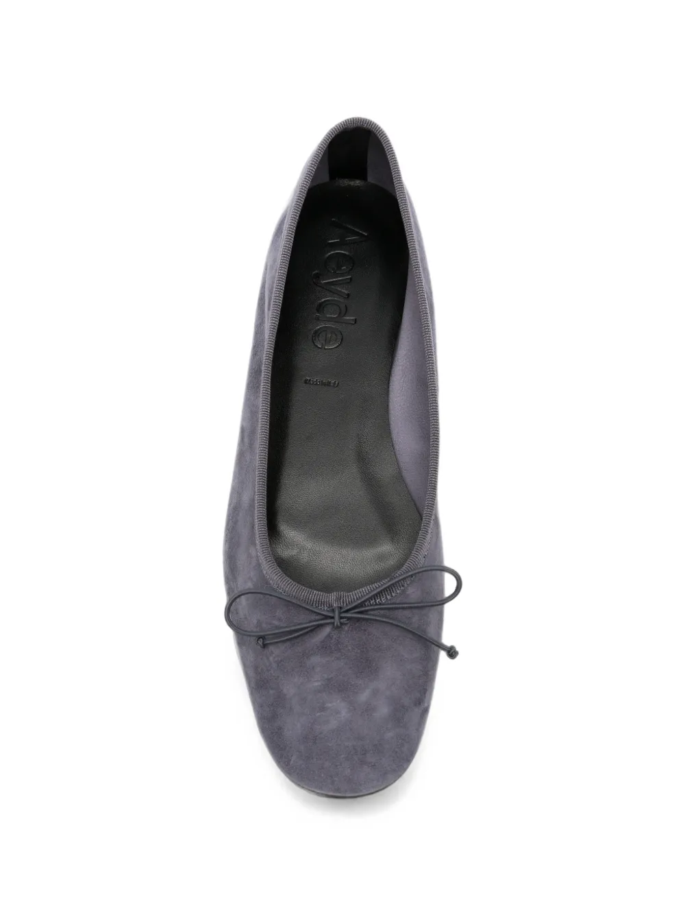 Aeyde Tiby bow-detail suede ballet flats Grijs