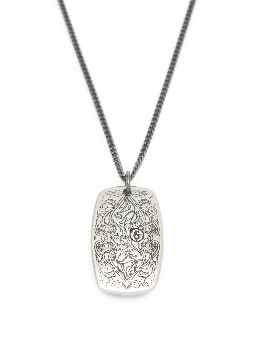 MM6 Maison Margiela Engraved dog-tag Necklace | Silver | FARFETCH