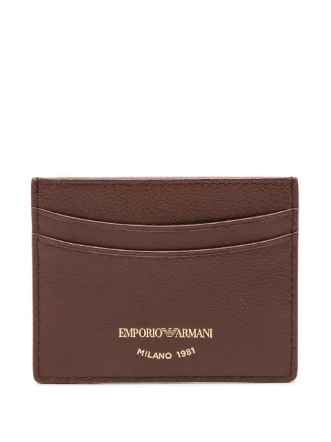 Emporio Armani logo-print grained-leather card holder