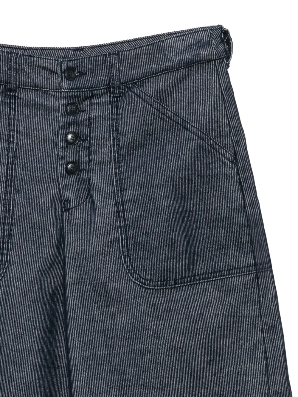 Emporio Armani pinstriped button-fly trousers Blauw