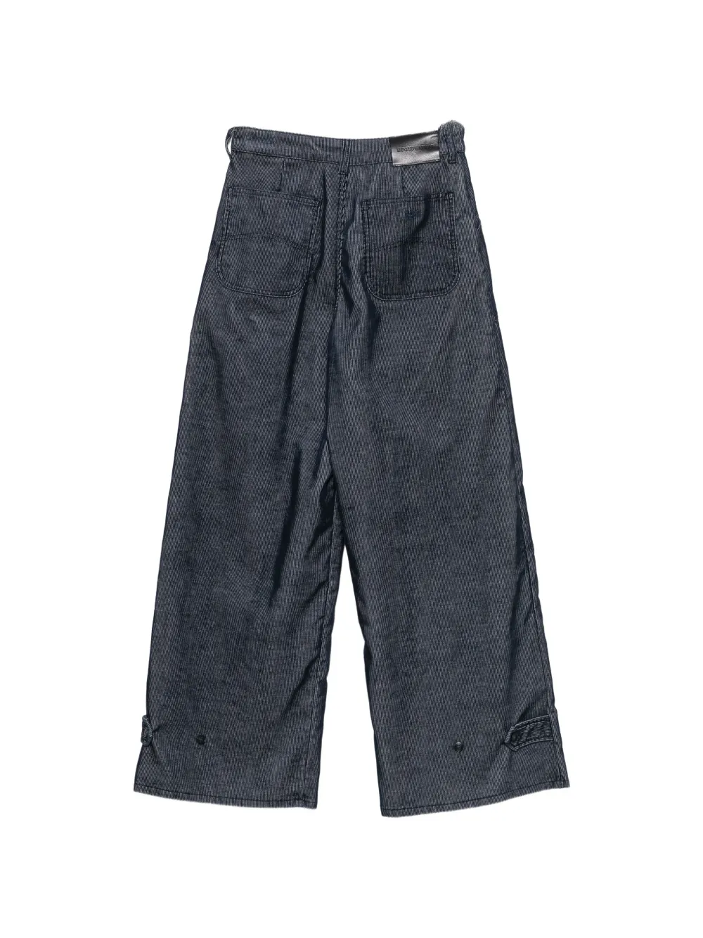 Emporio Armani pinstriped button-fly trousers Blauw