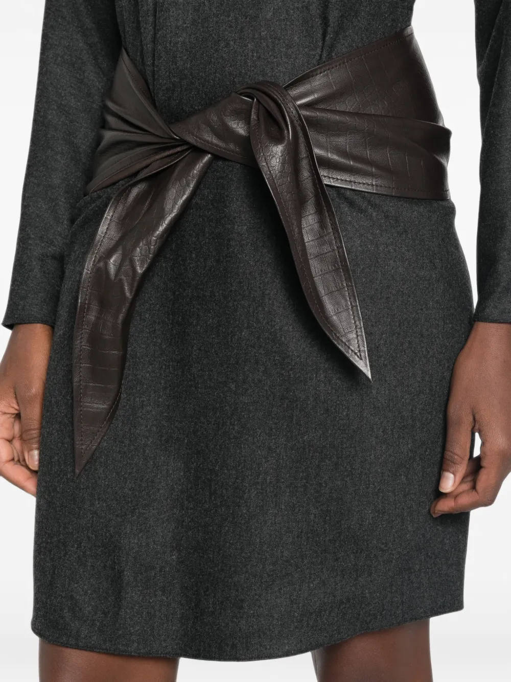 Emporio Armani Midi-jurk met lange mouwen Grijs