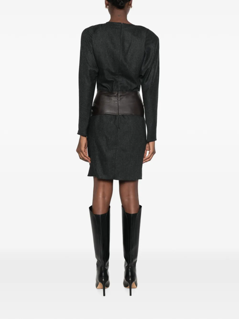 Emporio Armani Midi-jurk met lange mouwen Grijs