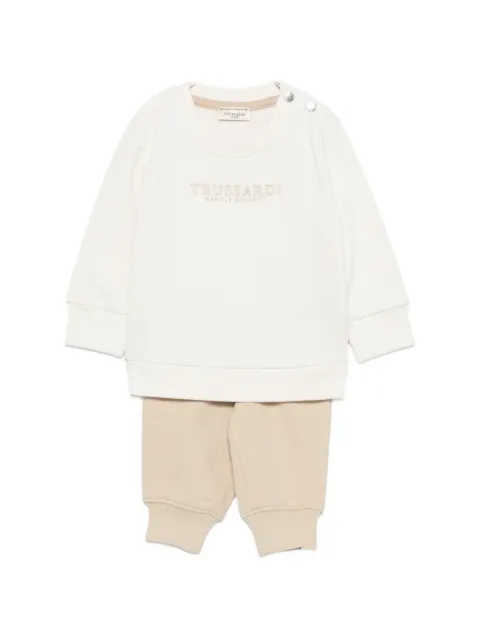 TRUSSARDI JUNIOR logo-print shoulder-button tracksuit set