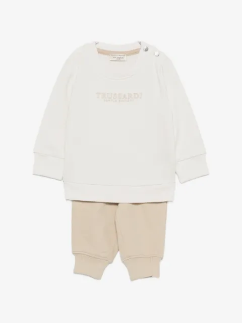 TRUSSARDI JUNIOR logo-print shoulder-button tracksuit set