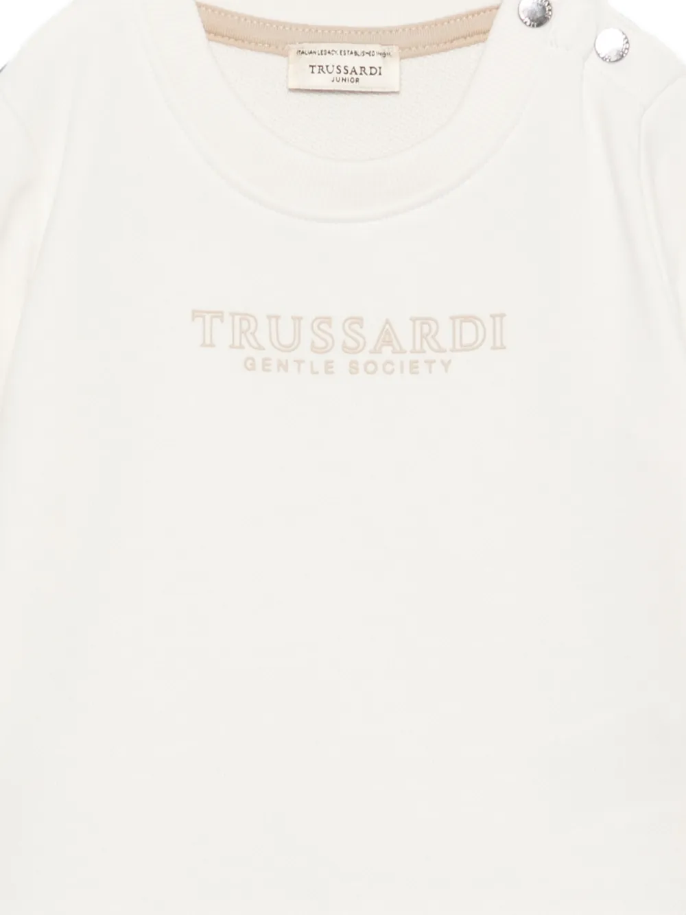 TRUSSARDI JUNIOR Trainingspak met logoprint en schouderknoop Wit