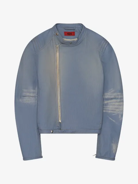 424 bleached-effect leather jacket