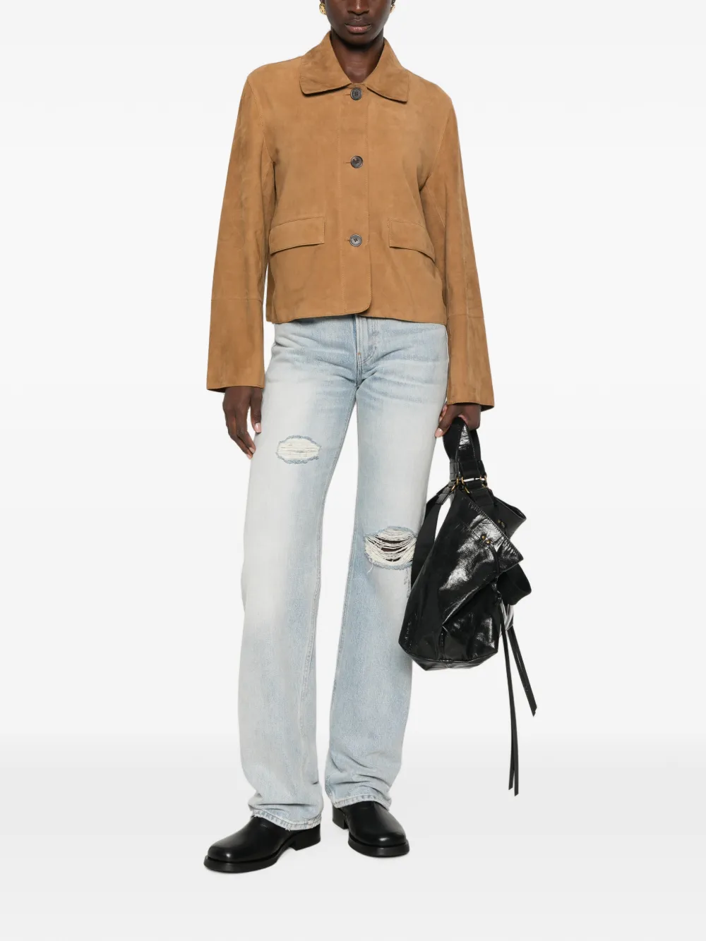 Arma Shirtjack met knoopsluiting Bruin