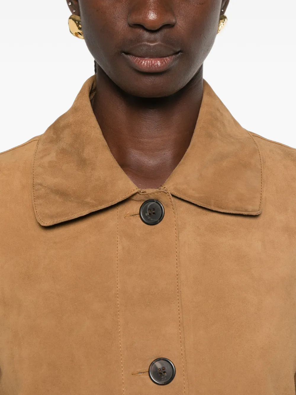 Arma Shirtjack met knoopsluiting Bruin