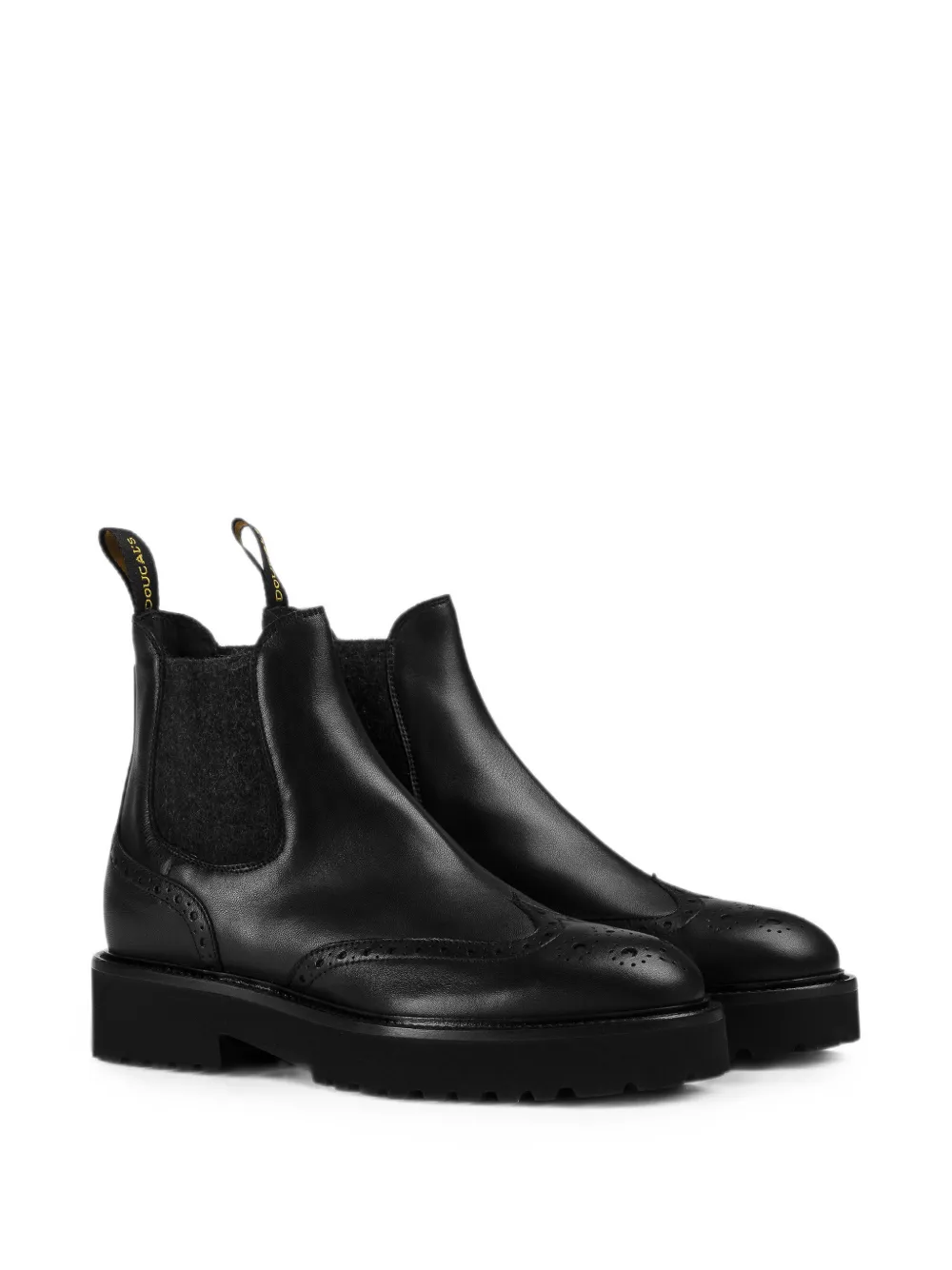 Doucal's brogue-detail ankle boots Zwart