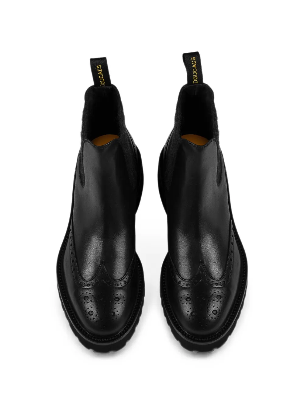 Doucal's brogue-detail ankle boots Zwart
