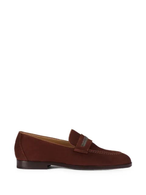 Doucal's stud-embellished suede loafers