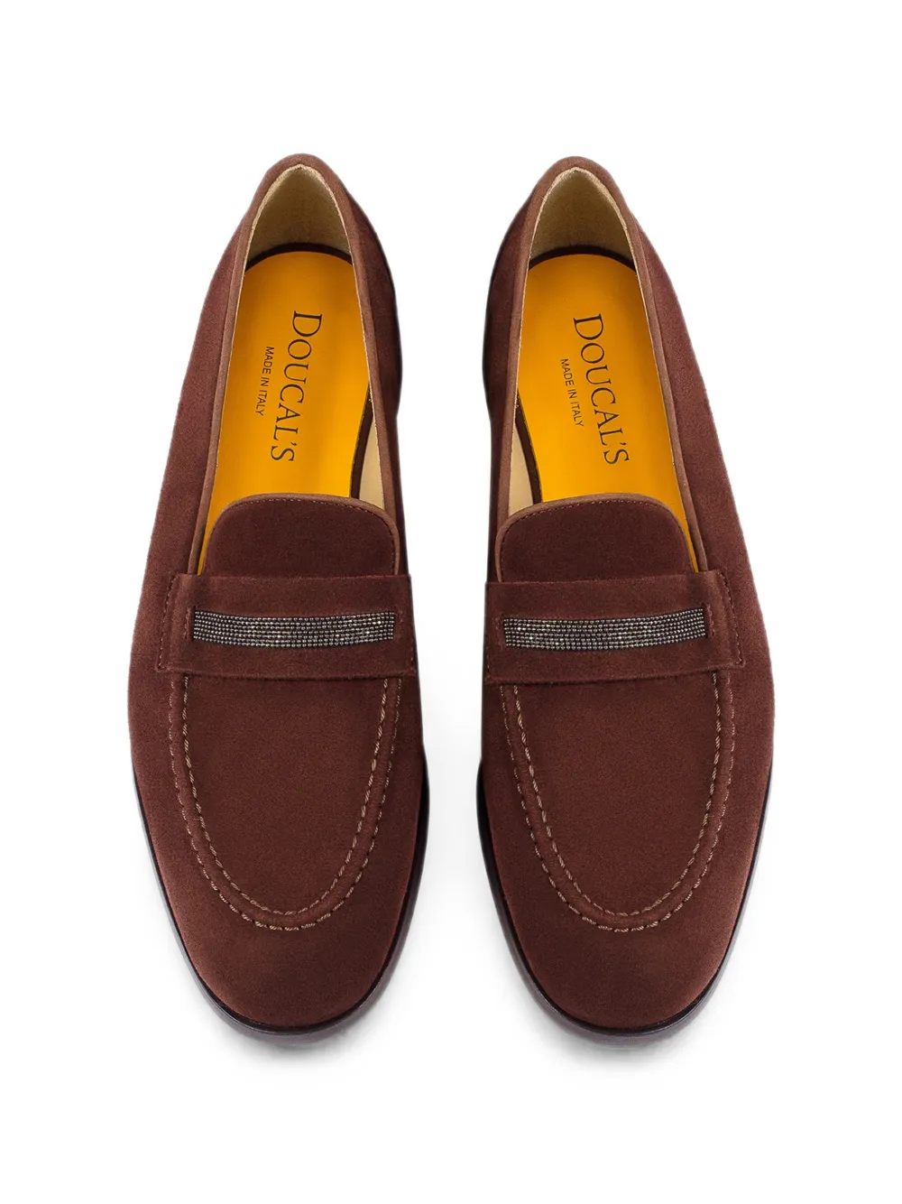 Doucal's Loafers verfraaid met studs Bruin