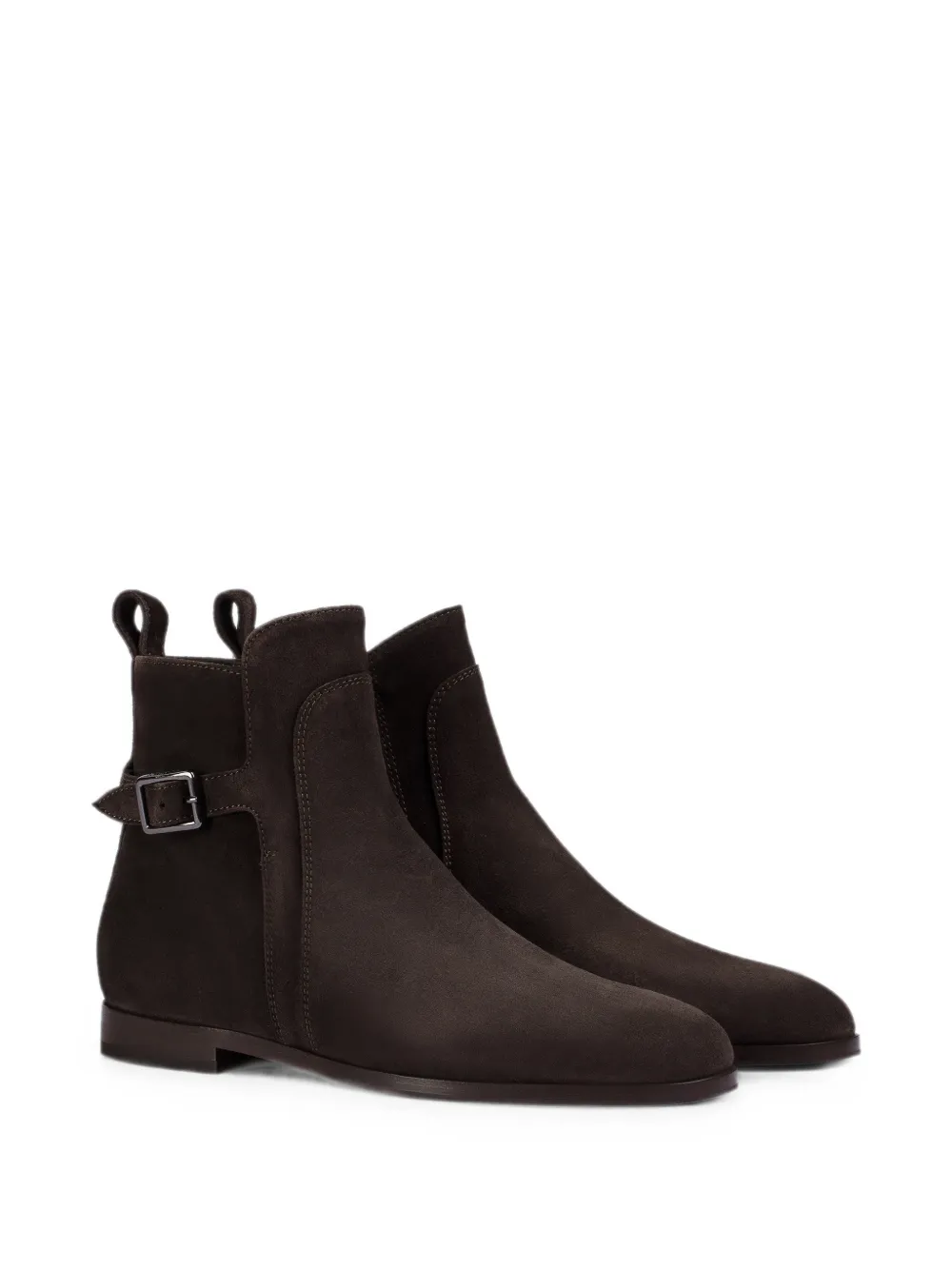 Doucal's buckle-strap suede ankle boots Bruin