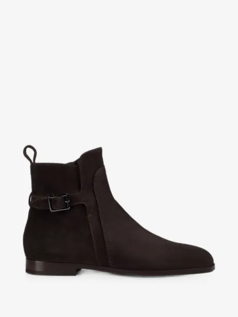Doucal's buckle-strap suede ankle boots