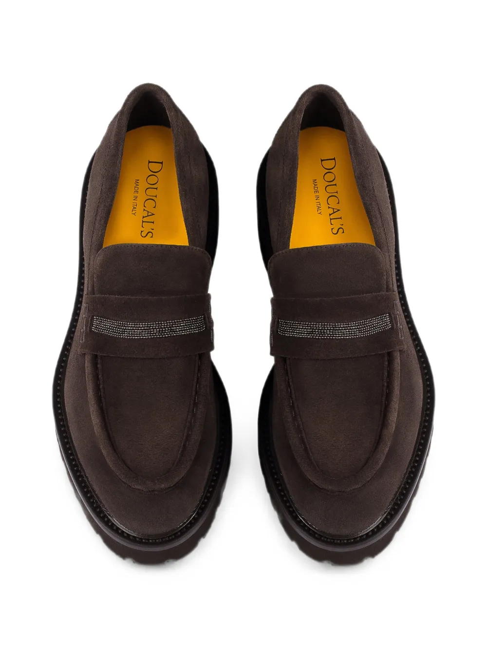 Doucal's Loafers verfraaid met studs Bruin