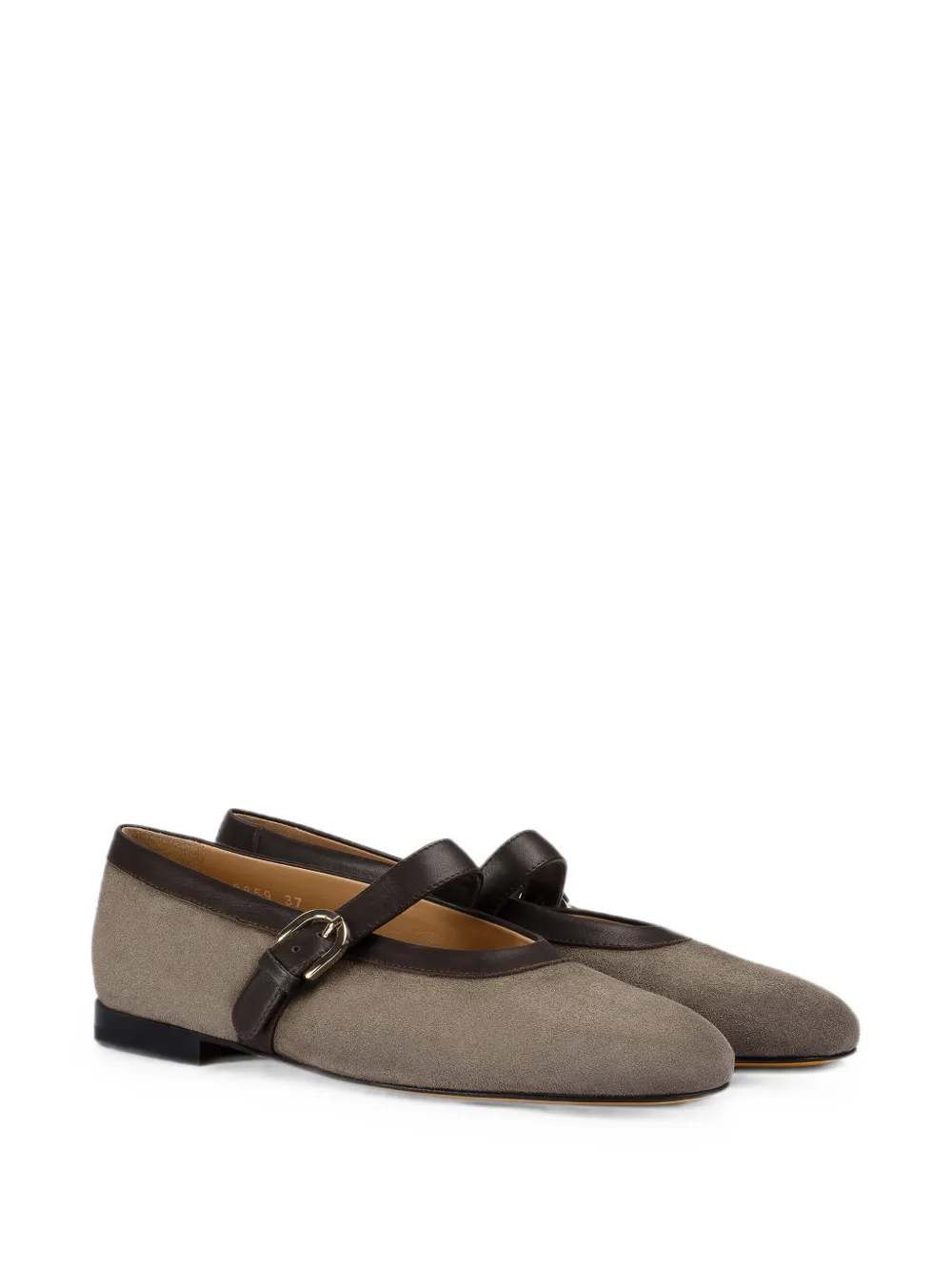 Doucal's buckle-fastening suede ballet flats Grijs