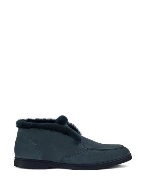 Doucal's shearling-trim suede desert boots