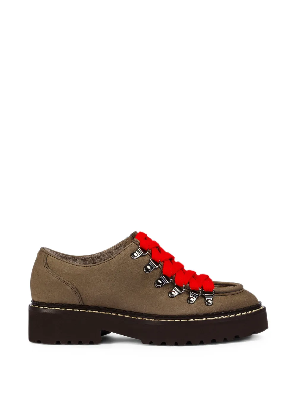 Doucal's hook-fastening leather Derby shoes - Marron