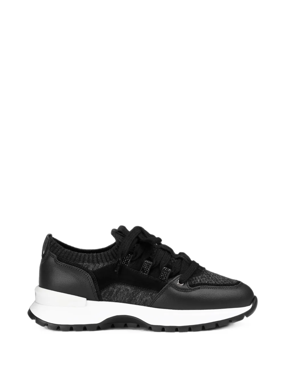 Doucal's Panelled Leather Sneakers In Black