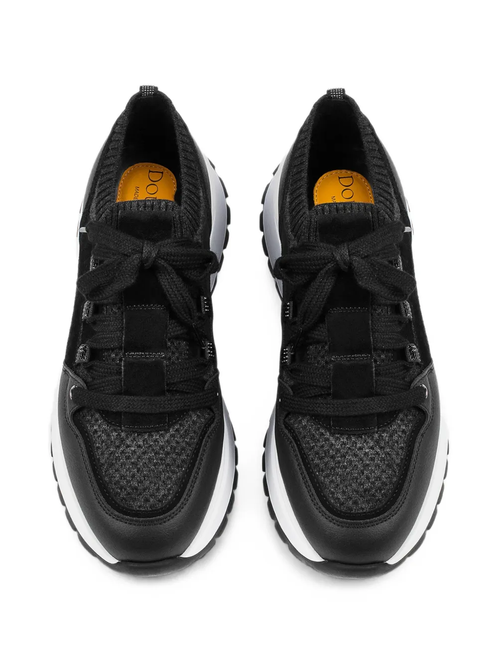 Doucal's panelled leather sneakers Zwart