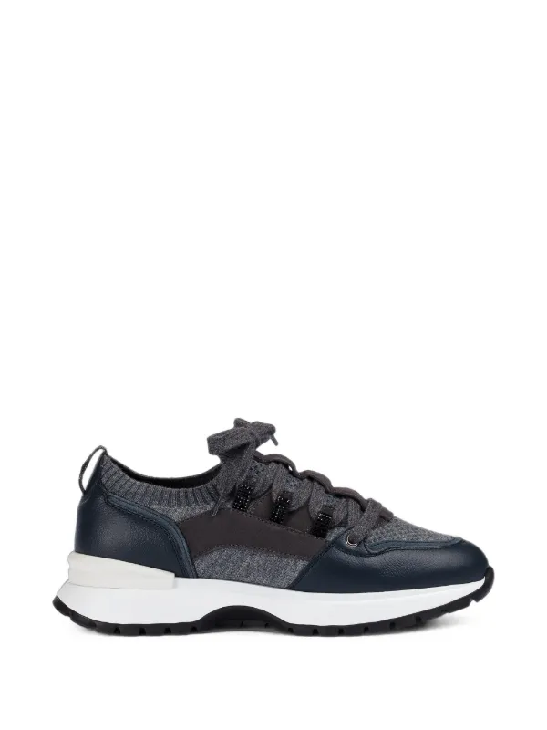 Doucal's Panelled Lace-up Sneakers in Blue