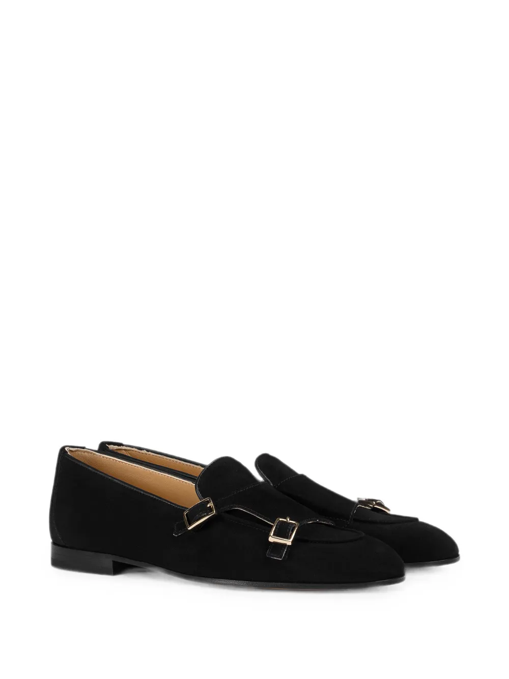 Doucal's Suède loafers met dubbele gesp Zwart