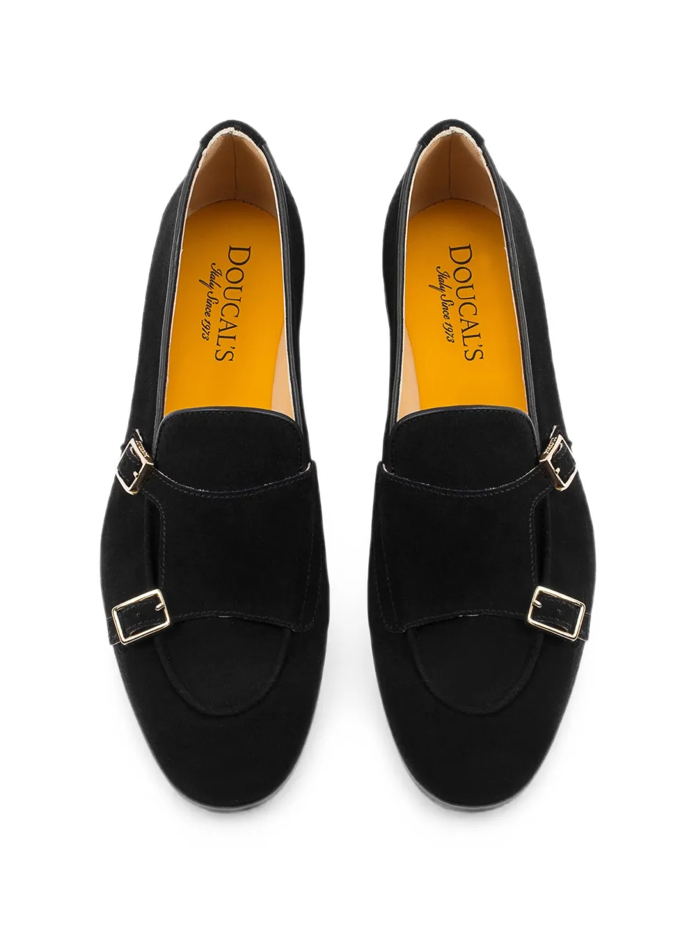 Doucal's Suède loafers met dubbele gesp Zwart