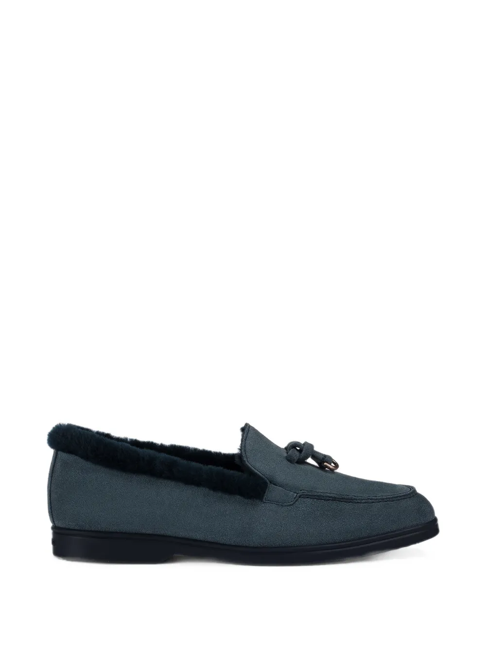 Doucal's fur-trimmed tassel loafers - Blu
