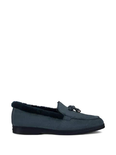 Doucal's fur-trimmed tassel loafers