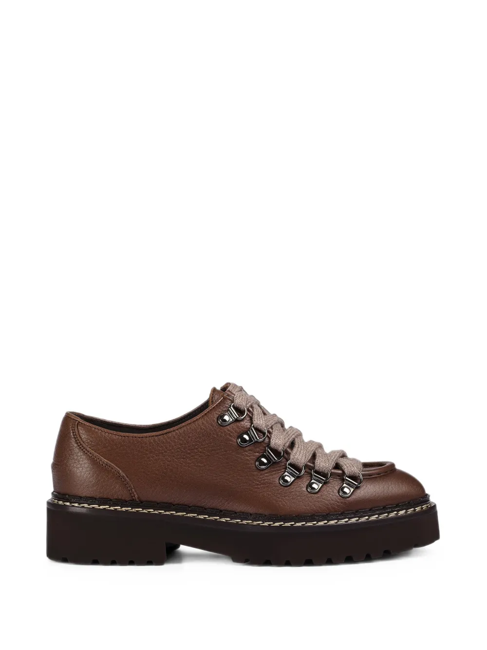 Doucal's lace-up deerskin shoes - Marron