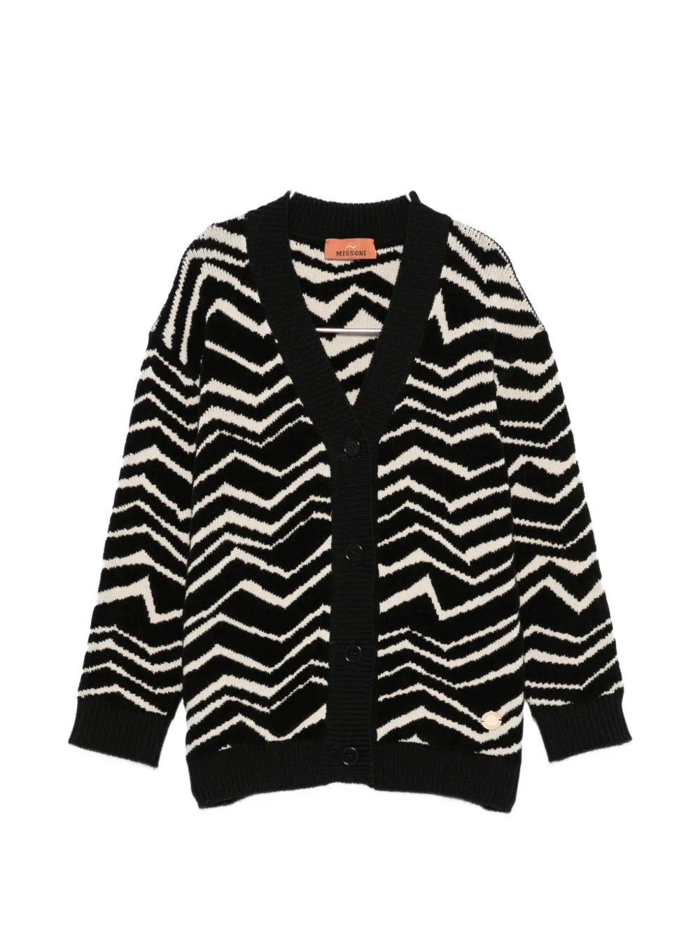 Missoni Kids zigzag-knit cardigan - Nero