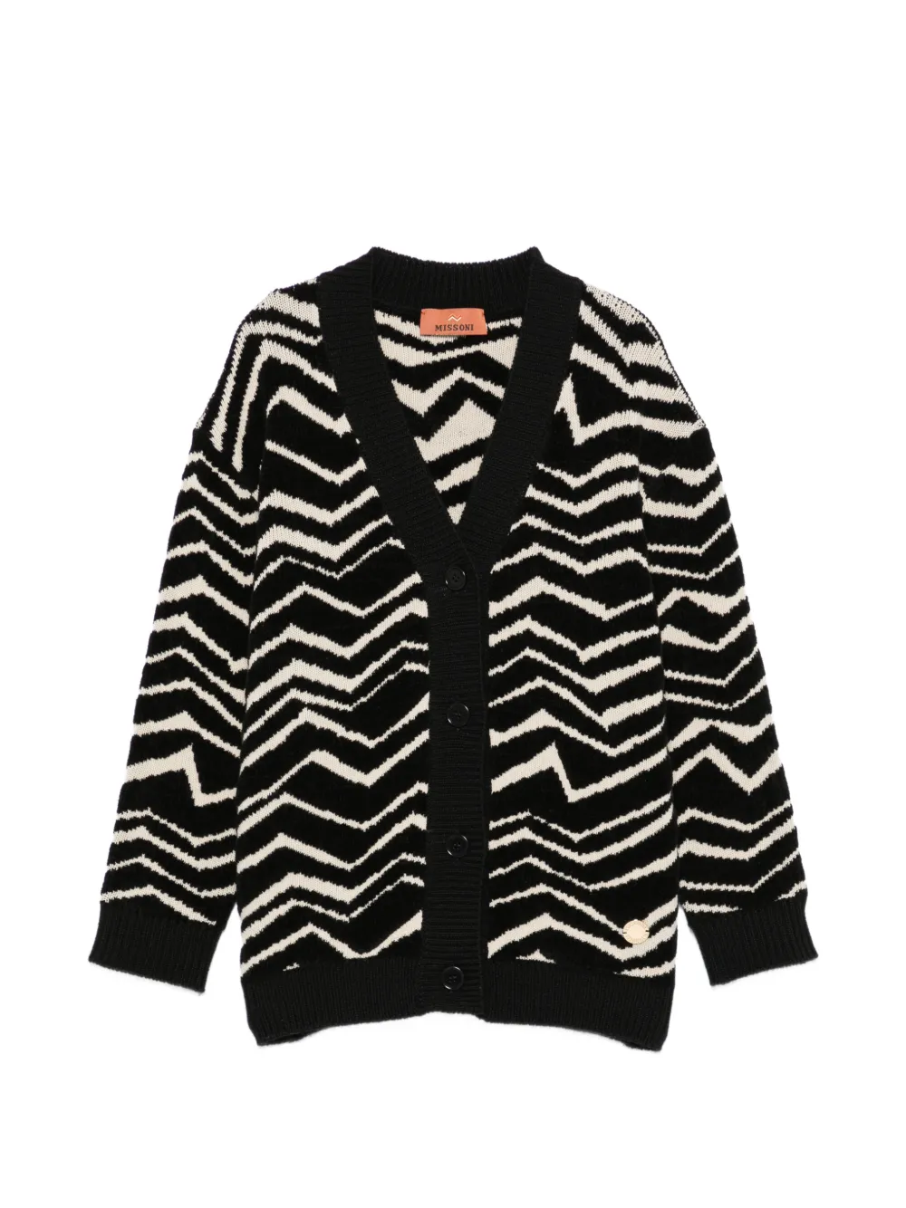 Missoni Kids zigzag-knit cardigan - Nero