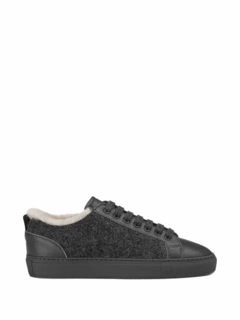 Doucal's shearling-trim low-top sneakers