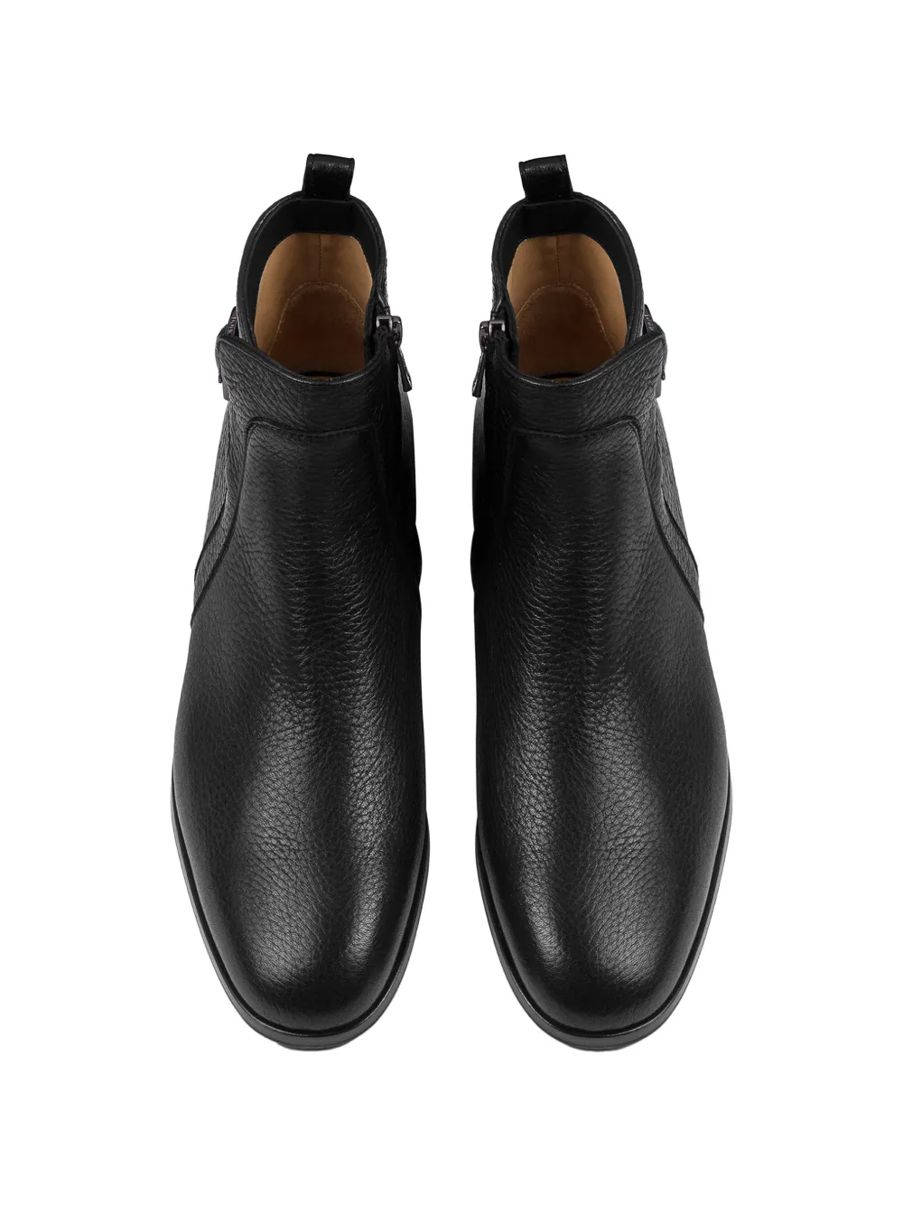 Doucal's buckle-strap leather ankle boots Zwart