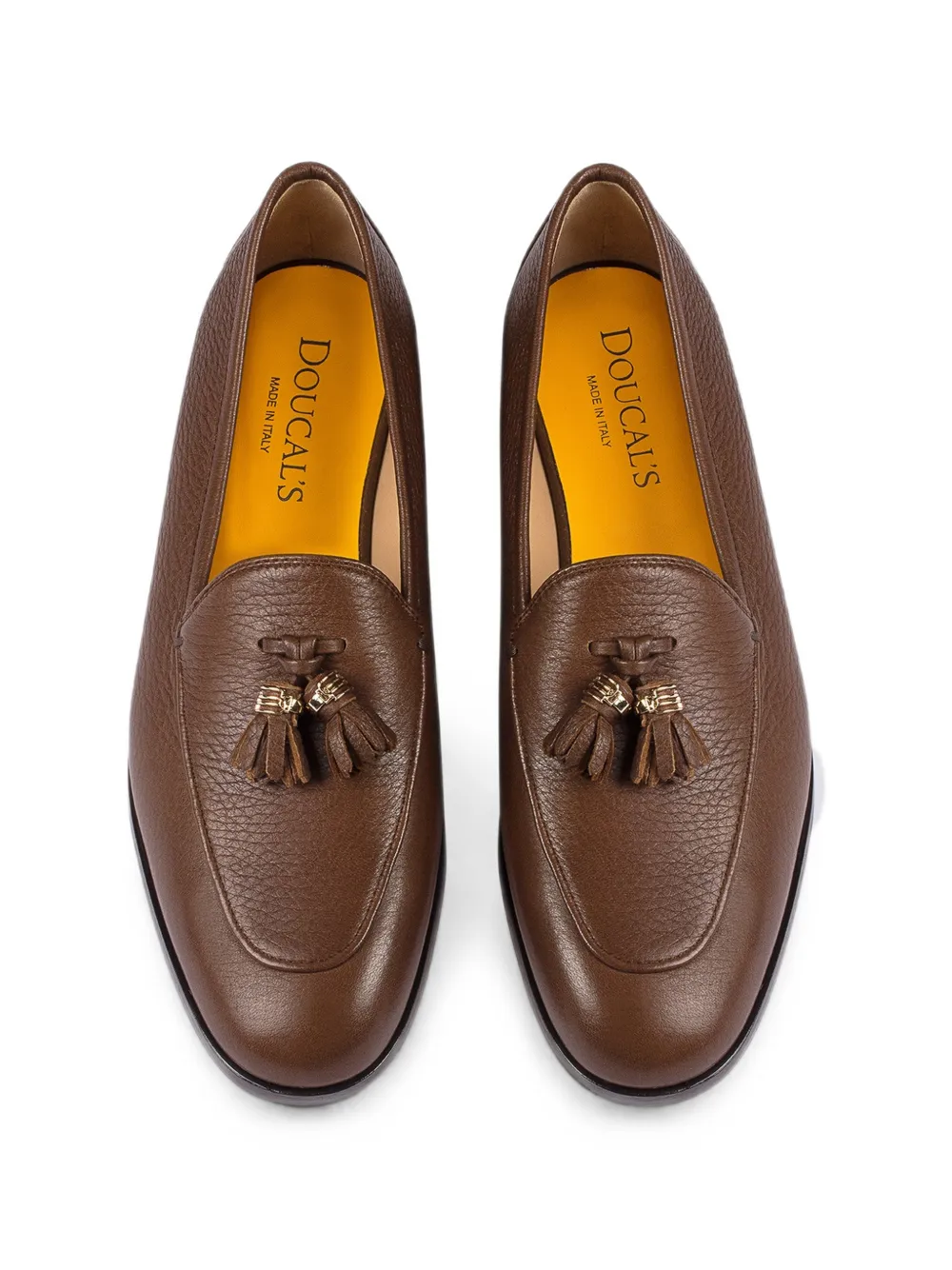 Doucal's Loafers van hertenleer met kwastje Bruin