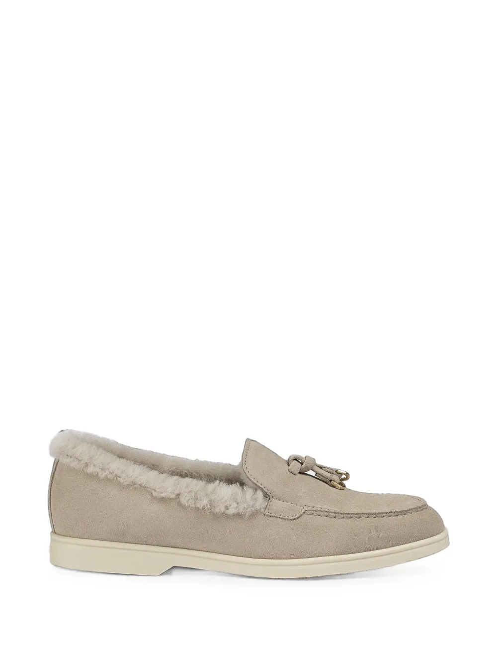 Doucal's shearling-trim tassel loafers - Toni neutri