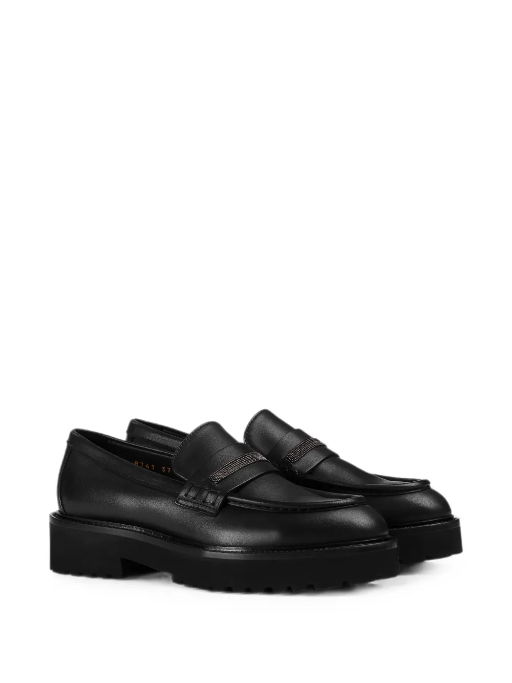 Doucal's Leren loafers met studs Zwart
