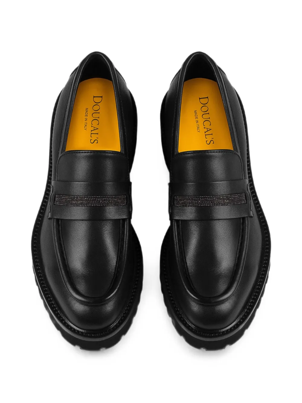 Doucal's Leren loafers met studs Zwart