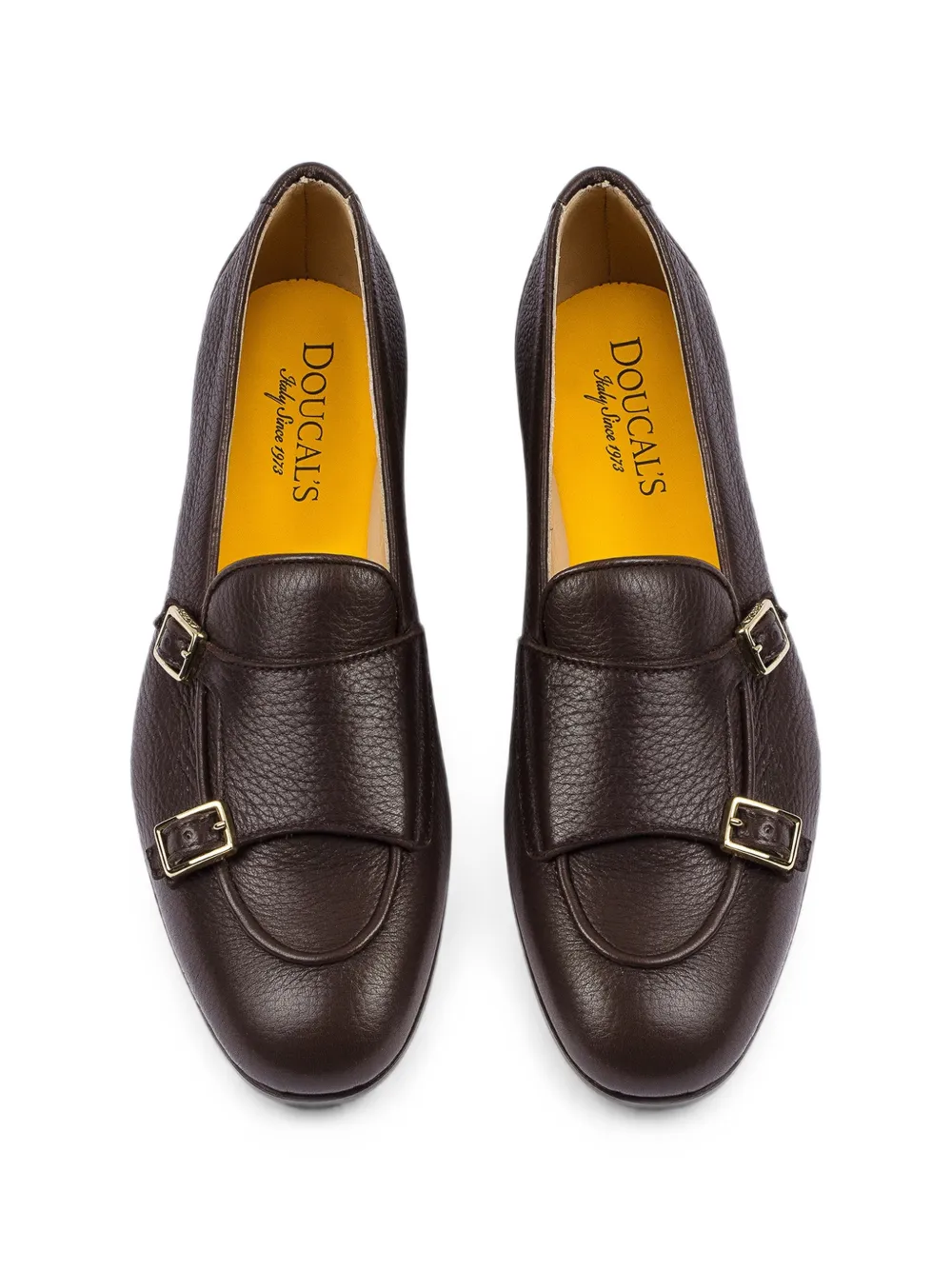 Doucal's Leren loafers met dubbele gesp Bruin