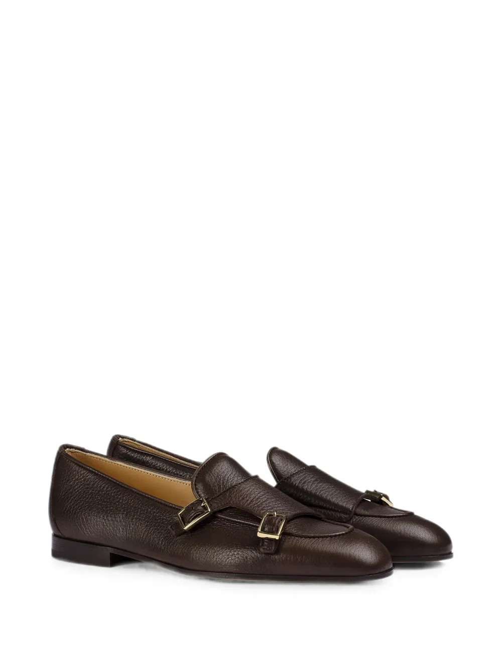 Doucal's Leren loafers met dubbele gesp Bruin