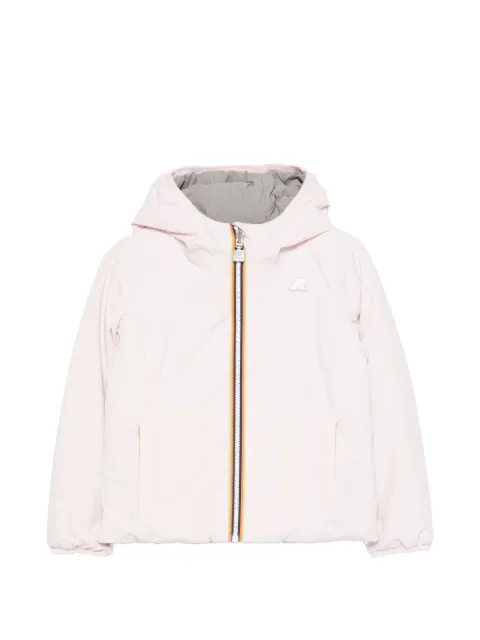 K Way Kids hooded logo-patch jacket