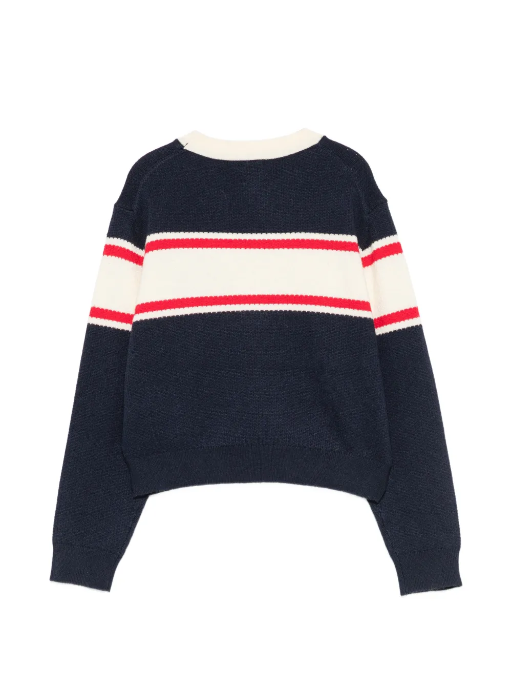 American Outfitters Kids Gestreepte trui met geborduurd logo Blauw