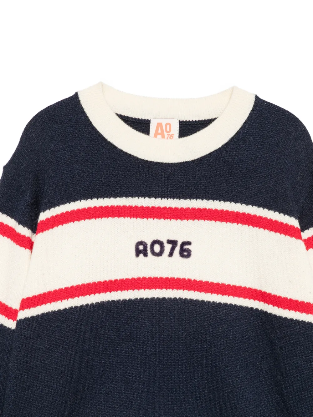 American Outfitters Kids Gestreepte trui met geborduurd logo Blauw