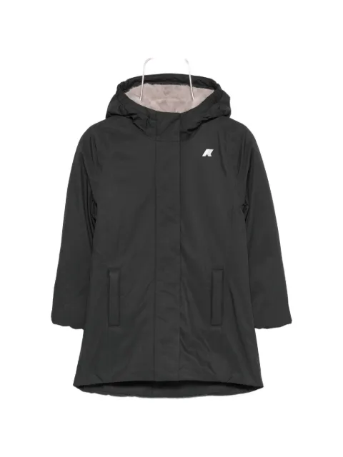 K Way Kids hooded logo-patch coat