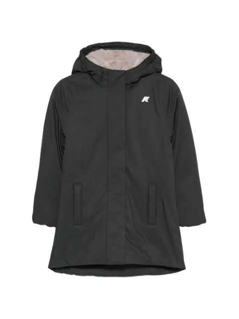 K Way Kids hooded logo-patch coat