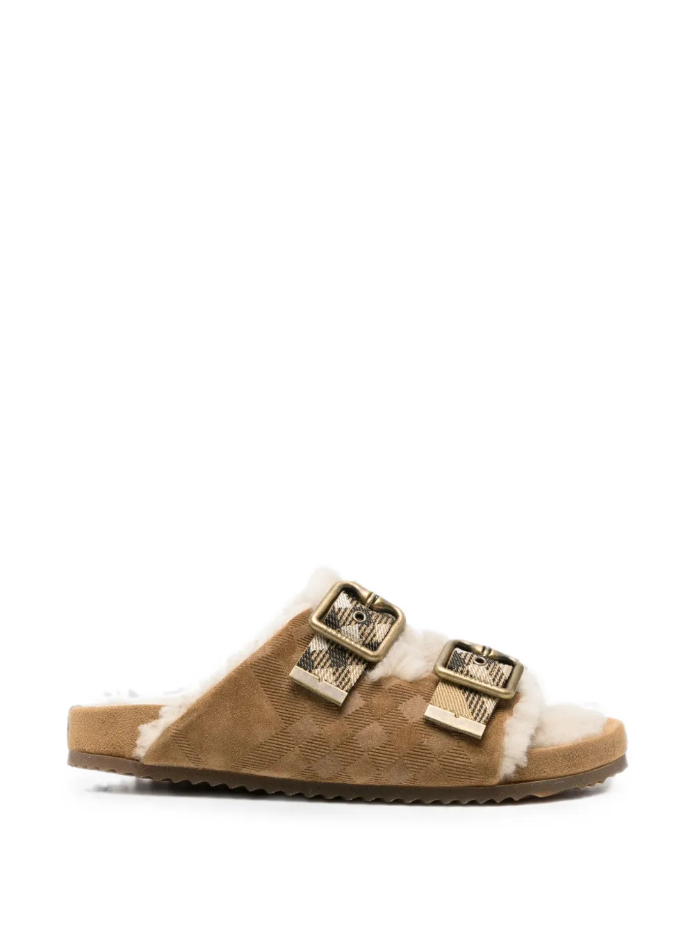Burberry Check buckle-fastening sandals - Braun