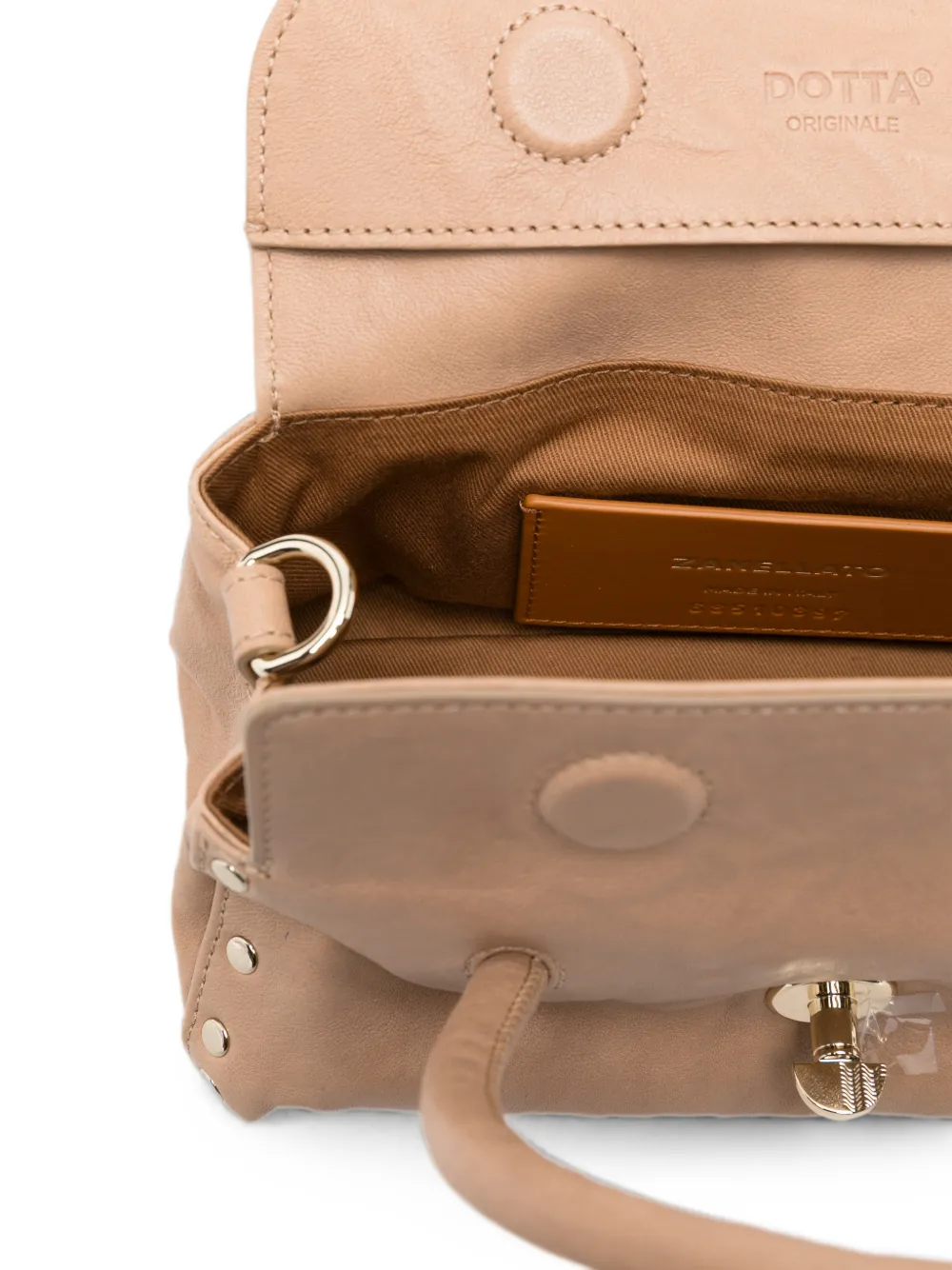 Zanellato Baby Dotta shopper verfraaid met studs Beige